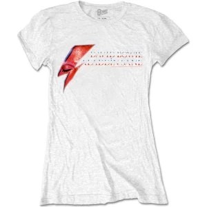 Image of David Bowie - Aladdin Sane Eye Flash Womens Medium T-Shirt - White