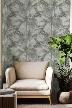 Image of Sublime Jungle Texture Green Trees Wallpaper