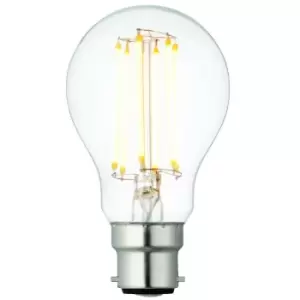 Image of B22 Bayonet Dimmable LED Filament Light Bulb 6W Warm White Clear Glass GLS Lamp