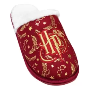 Image of Harry Potter Womens/Ladies Gold Foil Slippers (7 UK-8 UK) (Red)