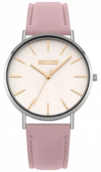 Image of Missguided Ladies Pink Leather Strap White Dial Watch