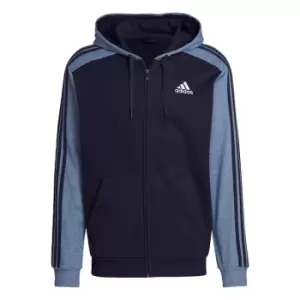 Image of adidas Essentials M lange French Terry Full-Zip Hoodie Me - Legend Ink / Legend Ink Metall