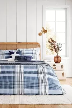 Image of 'Brushed Check' Cotton Duvet Cover Set