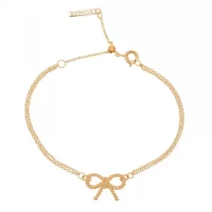 Image of Ladies Olivia Burton Gold Plated Vintage Bow Chain Bracelet