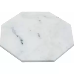 Image of Premier Housewares - White Finish Octagonal Marble Trivet Board / Serving Tray / Modern Platter / Platters With Non Stick Smooth Finish Trays For