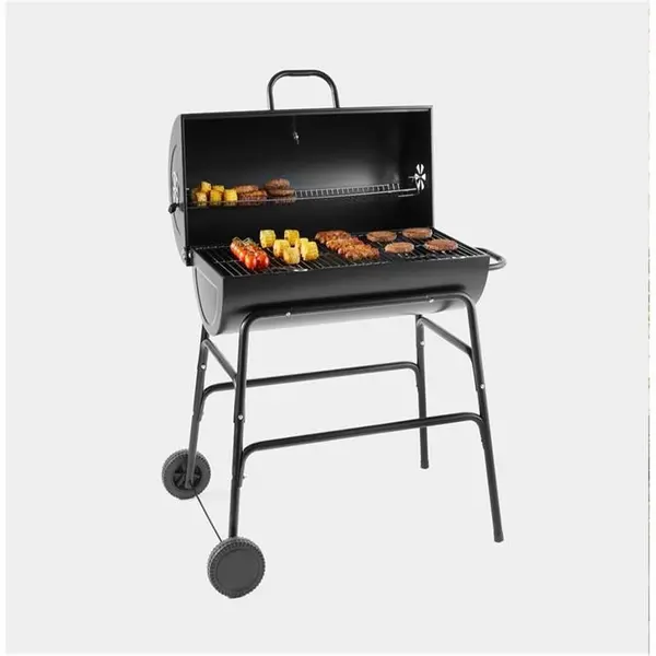 Image of VonHaus Barrel Charcoal BBQ - Black One Size