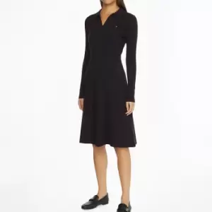 Image of Tommy Hilfiger Womens Org Co F&F Open Polo-Neck Dress - Desert Sky - XS