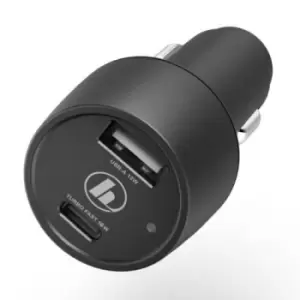 Image of Hama 12-24V/30W Dual USB Car Adapter USB-C & USB-A Power Delivery & Qualcomm Quick Charge