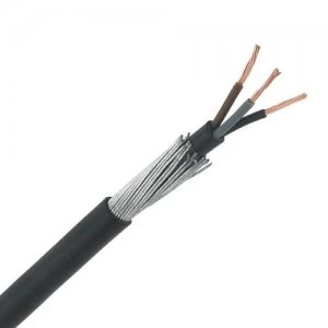 Image of Zexum 6mm 3 Core 53A Brown Black Grey 6943X Steel Wire Armoured SWA Outdoor Mains Power Cable - 50 Meter