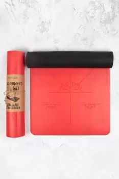 Image of Extra Large Red Alignment Yoga Mat