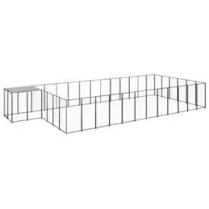 Image of Vidaxl Dog Kennel Black 22.99 M Steel