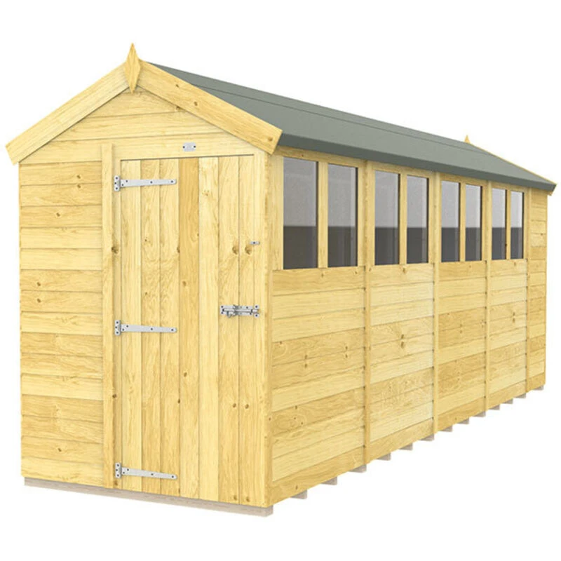 Image of Flat Pack Sheds DIY Sheds 5 x 18 Apex Shed, Brown 5X18AFF