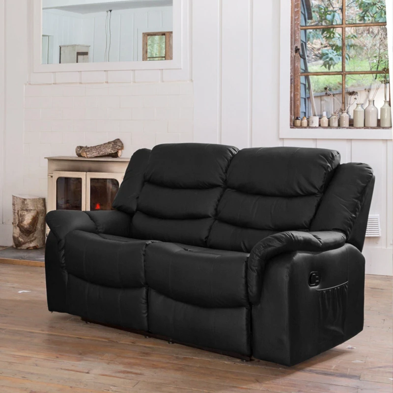 Image of Artemis Home Almeira 2 Seat Recliner Sofa in Black Unisex