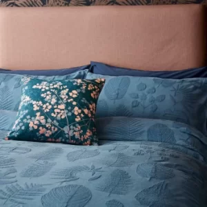 Image of Clarissa Hulse Kimono Jacquard Single Duvet Cover Set, Smoke Blue