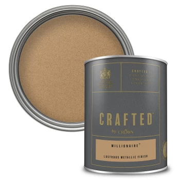 Image of Crafted by Crown Lustrous Metallic Interior Wall and Wood Paint Millionaire 1.25L