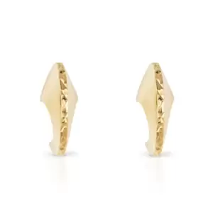 Image of JG Fine Jewellery 9ct Gold Diamond-Cut Arc Stud Earrings