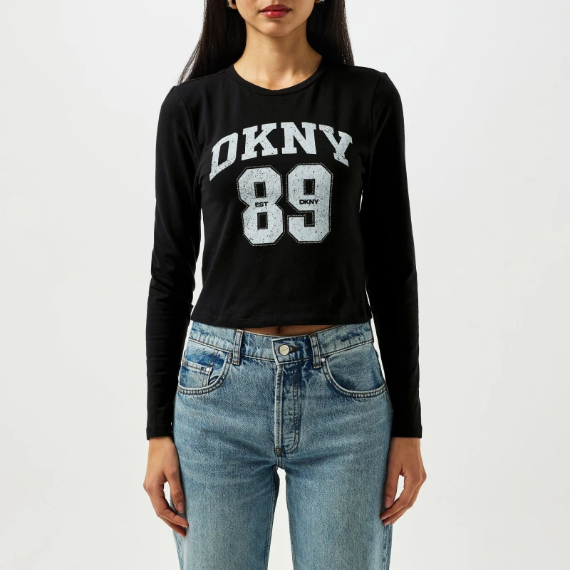 Image of DKNY 1989 Logo Long Sleeve T-Shirt - Black 8