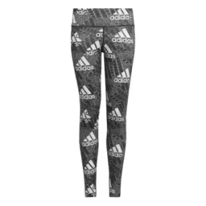 Image of adidas AOP Leggings Junior Girls - Black