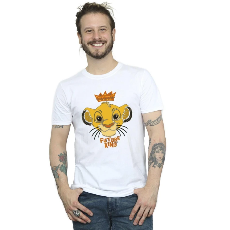 Image of Disney Men The Lion King Future King T-Shirt in White Size: Small White S Male 5063283186095