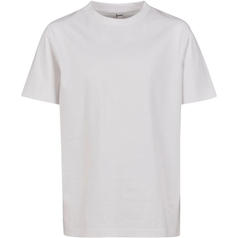Image of Build Your Brand Plain Dark Grey T-Shirt in White Size: 11-12 Years White Unisex 11-12 Years