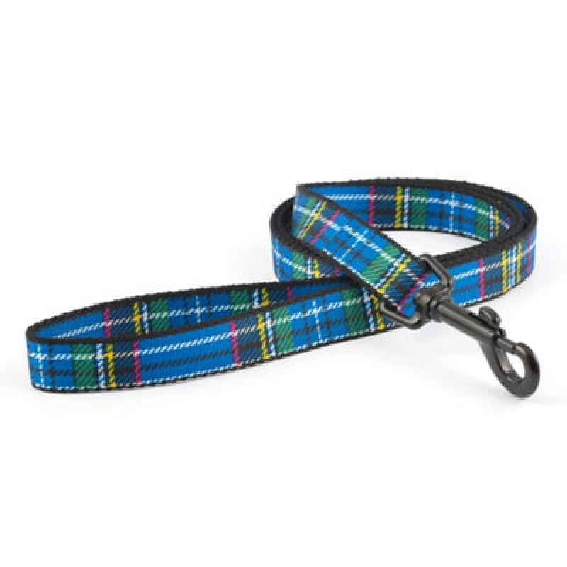 Image of Ancol Blue Tartan Print Quick Release Comfy Adjustable 1m x 19mm Dog Lead Blue