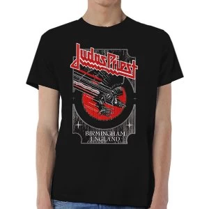 Image of Judas Priest - Silver and Red Vengeance Unisex Medium T-Shirt - Black