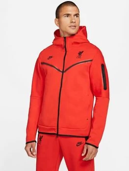 Image of Nike LFC Mens NSW Tech Fleece Hoodie Full Zip - , Red Size M Men