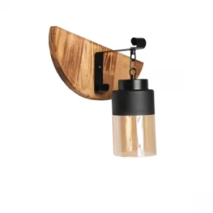 Image of Derin yan?k caml? aplik Black Brown Wall Lamp