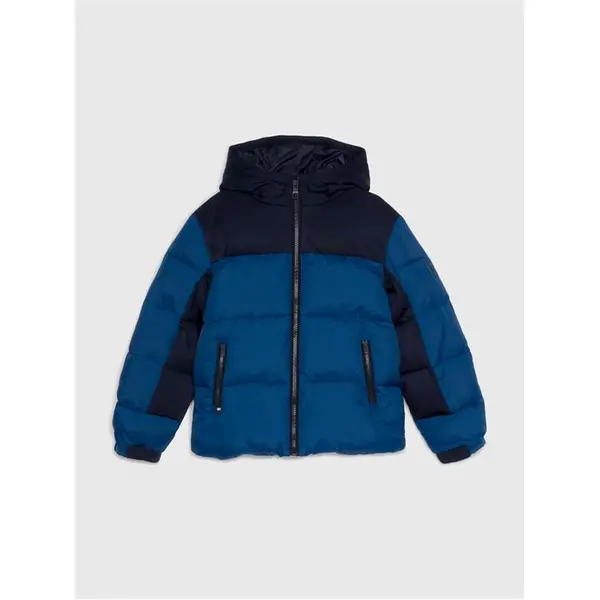 Image of Tommy Hilfiger New York Hooded Puffer Jacket Junior - Blue One Size