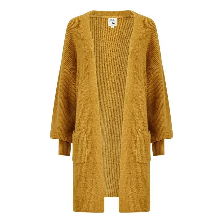 Image of Yumi Mustard Knitted Cardigan - S to M