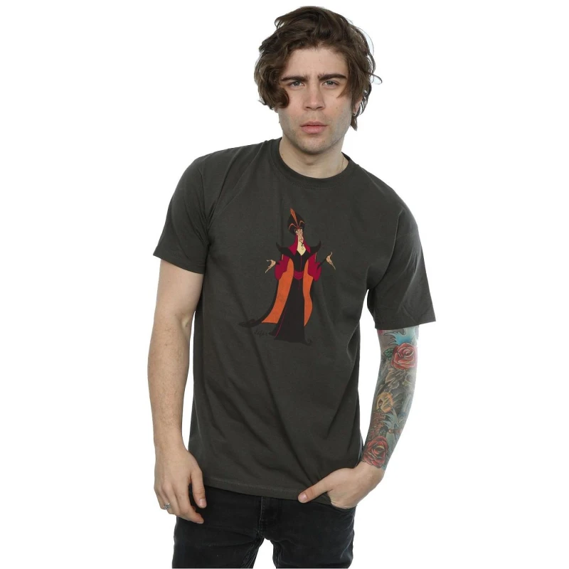 Image of Disney Men Classic Jafar T-Shirt in Mid Grey Size: Small Mid Grey S Male 5057245312974