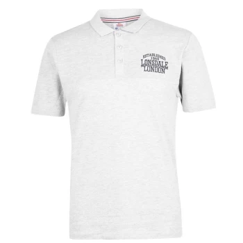 Image of Lonsdale Box Polo Shirt Mens - Grey Marl