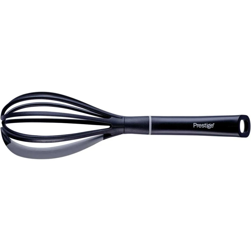 Image of Prestige Grey '2 in 1 Kitchen Tools' Nylon Whisk with Silicone Edge Black
