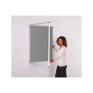 Image of Metroplan Felt Tamperproof Noticeboard 900x600mm, Grey