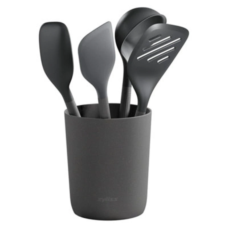 Image of Zyliss 5 Piece Silicone Kitchen Utensil Set - Grey