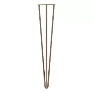 Image of Rothley 710Mm 3 Pin Hairpin Leg Antique Brass Set Of 4