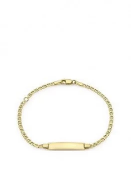 Image of Love GOLD 9ct Gold Flat Chain ID Bar Bracelet, One Colour, Women