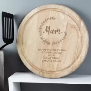 Image of Personalised Mum Wooden Chopping Board Natural