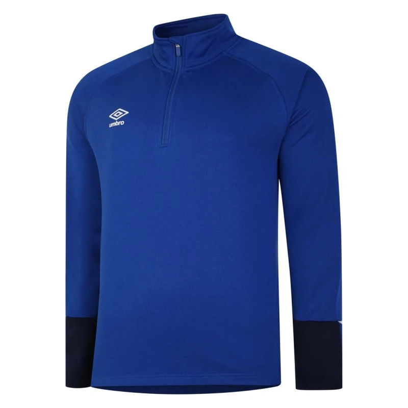 Image of Umbro Total Training Quarter Zip Track Top in Blue Size: 11-12 Years Blue Unisex 11-12 Years