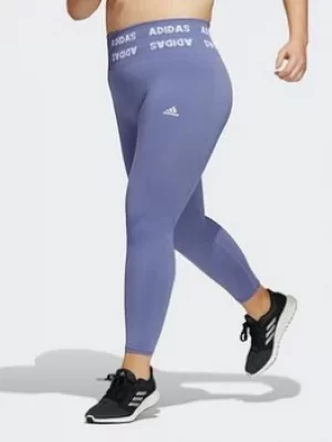 Image of adidas Training Aeroknit 7/8 High-rise Tights (plus Size), Purple, Size 3X, Women