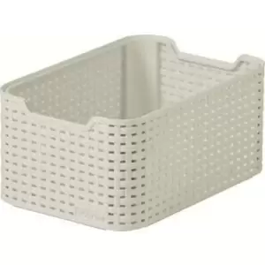 Image of Curver Vintage White Plastic Basket (H)129mm (W)193mm