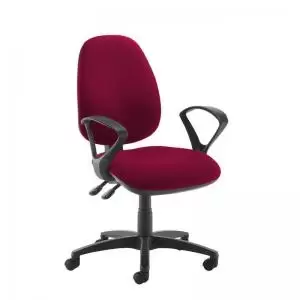 Image of Jota high back operator chair with fixed arms - Diablo Pink