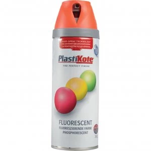 Image of Plastikote Twist and Spray Fluorescent Aerosol Spray Paint Orange 400ml