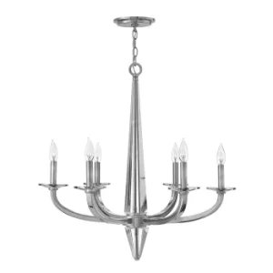 Image of Hinkley Ascher 6 Light Chandelier Polished Nickel