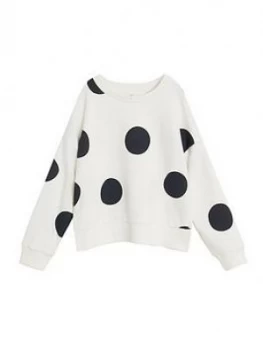 Image of Mango Girls Large Spot Sweatshirt - White