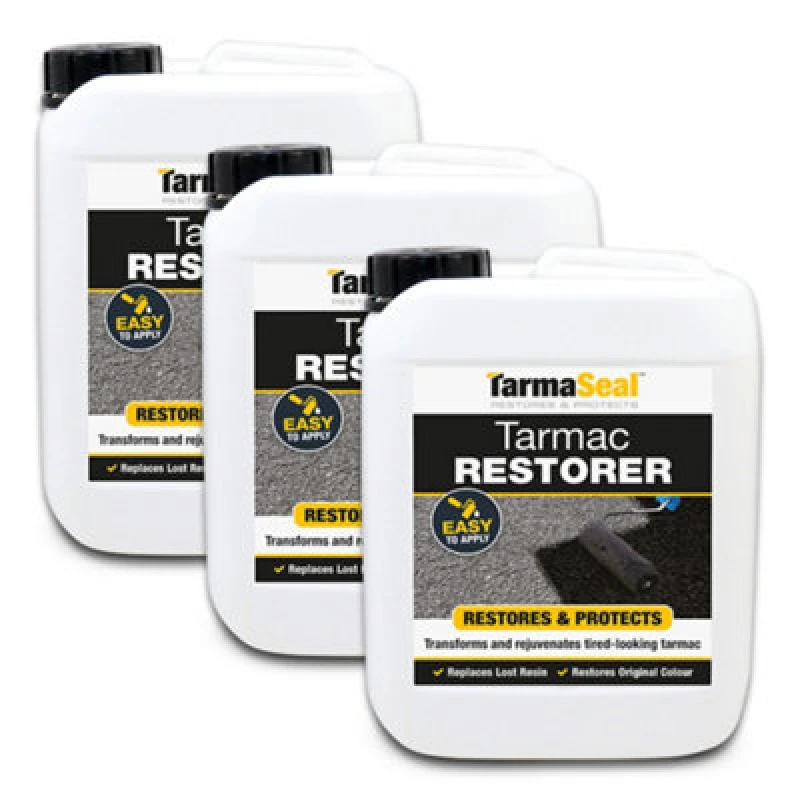 Image of Smartseal Tarmaseal Tarmac Sealer & Restorer, Black, Superior To Tarmac Paint For Driveways, 3 X 5L, Black 5.061E+12