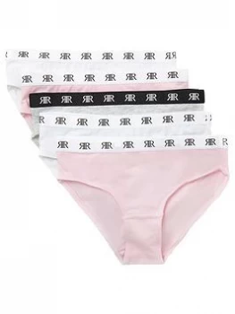 Image of River Island Briefs 5 Pack Pink Size 7-8 Years Girls
