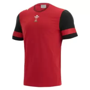 Image of Macron Wales Rugby T Shirt 2021 2022 Mens - Red