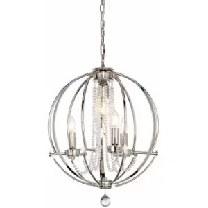 Image of Loops - 3 Bulb Chandelier LIght Highly Polished Nickel Finish Plated LED E14 60W