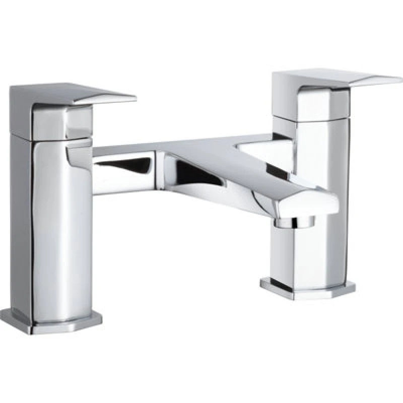 Image of Balterley Luxury Square Deck Mounted Bath Filler Tap Chrome Silver